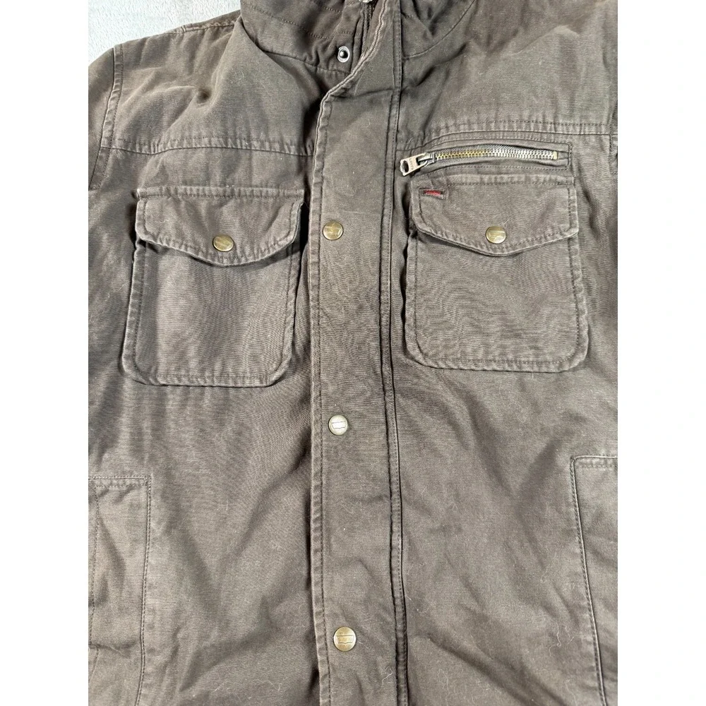 Levi's Brown Canvas Sherpa Lined Work Jacket Men's M Insulated